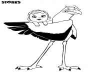 Coloriage cigognes et compagnie film Pigeon Toady dessin