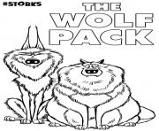 le Wolf Pack du film cigognes et compagnie dessin à colorier