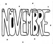 Coloriage novembre automne dessin