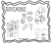 Coloriage mois de novembre graphisme dessin