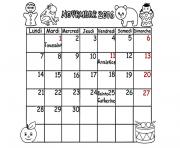 Coloriage calendrier novembre 2016 dessin