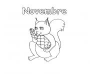 Coloriage novembre automne pour enfants dessin