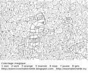 Coloriage magique mathematique difficile dessin