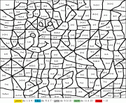 Coloriage magique mathematique difficile dessin