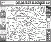 Coloriage magique ce2 ce1 soustraction 9 dessin