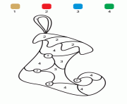 Coloriage magique cp chaussette noel