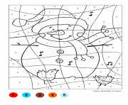 magique bonhomme de neige noel dessin à colorier