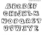 alphabet noel lettres avec neige dessin à colorier