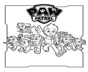 Coloriage tous les chiots de la pat patrouille dessin