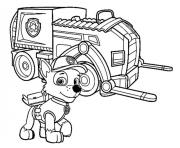 Coloriage chase de pat patrouille avec son camion dessin