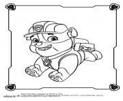 Ruben Rubble le bulldog anglais de la Pat Patrouille dessin à colorier