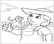 pat patrouille fermiere et vache dessin à colorier