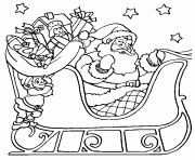 Coloriage pere noel traineau avec les rennes dessin