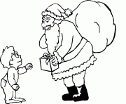 Coloriage pere noel porte cadeaux