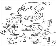 Coloriage le pere noel charge son traineau avec les cadeaux a distribuer dessin