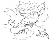 Coloriage Super Saiyan Goten dragon ball z dessin