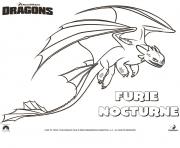 dragons le film furie nocturne dessin à colorier