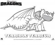 dragons le film terrible terror dessin à colorier