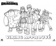 dragons le film viking groupe dessin à colorier