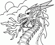 Coloriage dragon qui tire sa langue dessin