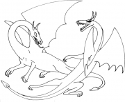 Coloriage dragon facile pour enfants maternelle dessin