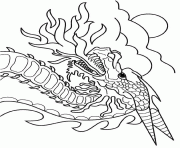 Coloriage dragon crache feu dessin dessin