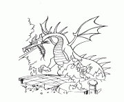 Coloriage dragon 3d dessin