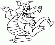dragon facile joyeux tout sourire dessin à colorier