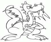 dragon facile pas tres content dessin à colorier