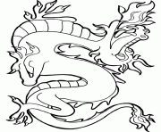 Coloriage dragon japonais effrayer dessin