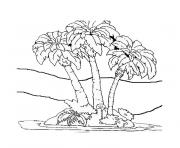 Coloriage Horton s appuie sur un palmier dessin