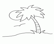 Coloriage palmier avec couer de soleil dessin
