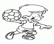 footballeur foot enfant ballon dessin à colorier