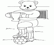 footballeur foot ours dessin à colorier
