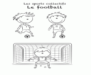 Coloriage footballeur foot but coequipiers dessin