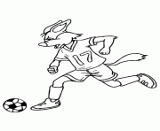 footballeur foot lapin en action dessin à colorier