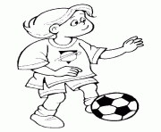 Coloriage footballeur foot foot enfant sourire dessin