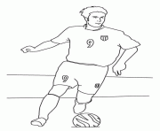 footballeur foot numero 9 dessin à colorier