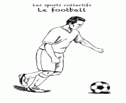 Coloriage footballeur foot tir dessin