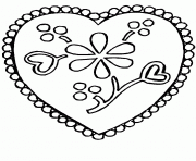 Coloriage coeur de fleurs dessin