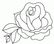 fleur de rose dessin à colorier