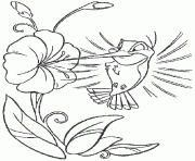 fleur et oiseau dessin à colorier