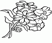 bouquet de fleurs sauvages dessin à colorier