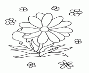 fleur et petite fleurs dessin à colorier