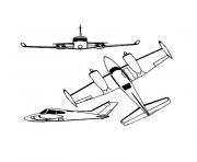 Coloriage avion de chasse 3 dessin