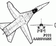 Coloriage avion de chasse 1 dessin