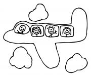 avion 4 dessin à colorier