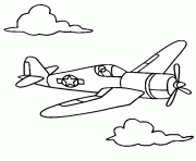 Coloriage avion tres facile pour petit de la maternelle dessin