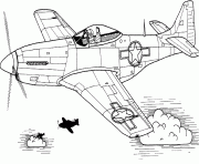 Coloriage avion de guerre decore dessin
