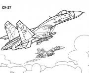 avion de guerre 12 dessin à colorier